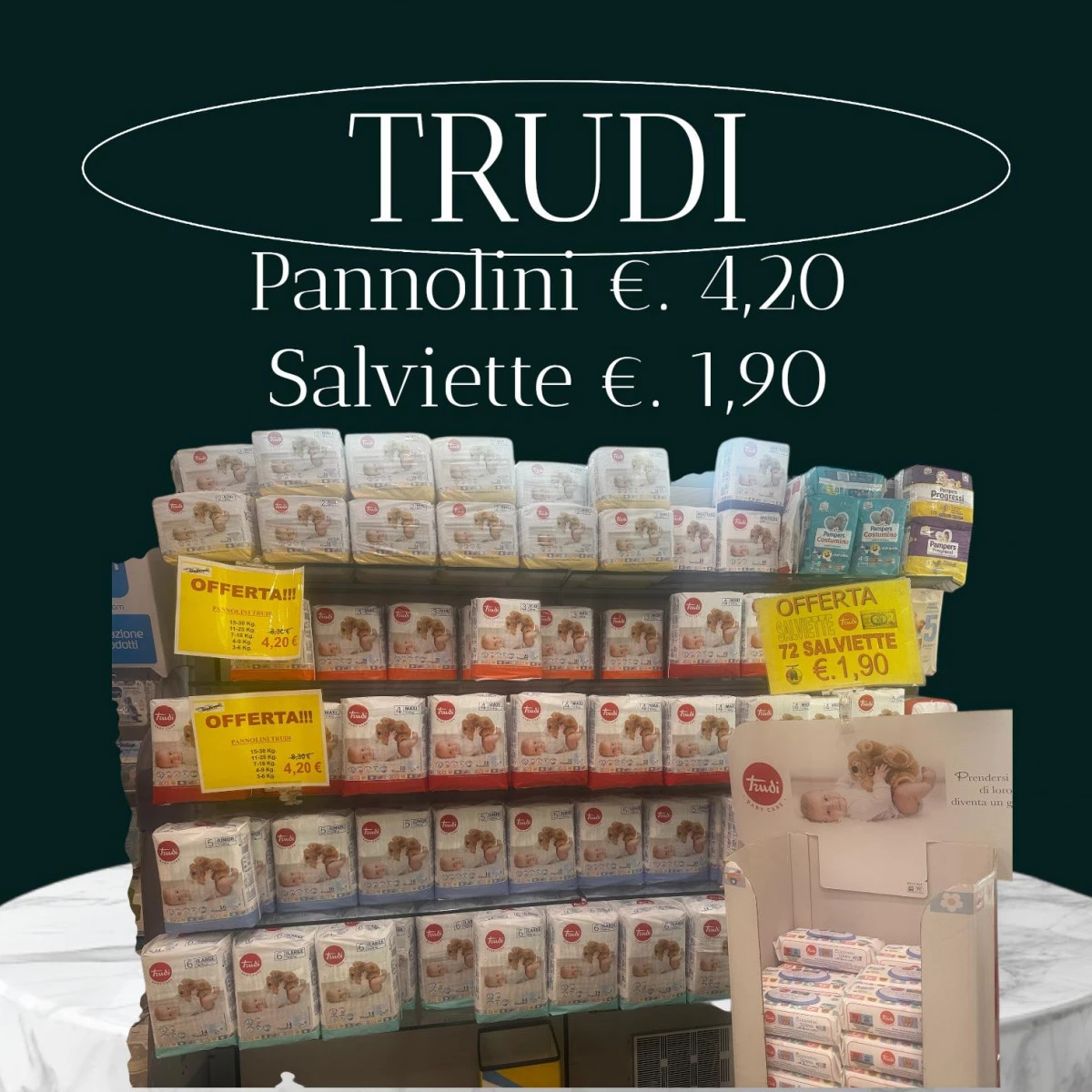 Pannolini Trudi e Salviette Trudi presso la farmacia Galeno